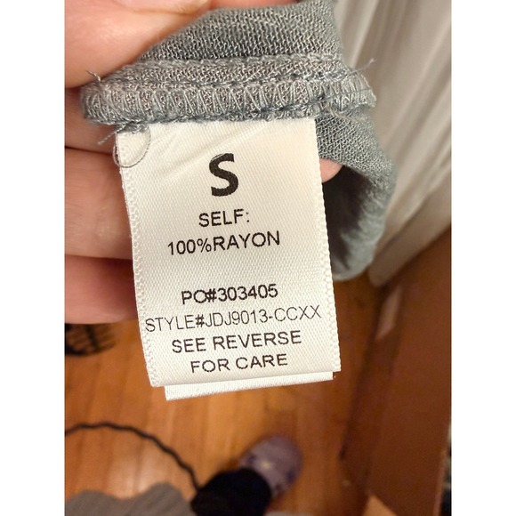 Peach/Pink Grey Ombre Maxi Dress Smocked Waist Keyhole Size Small - Picture 8 of 11